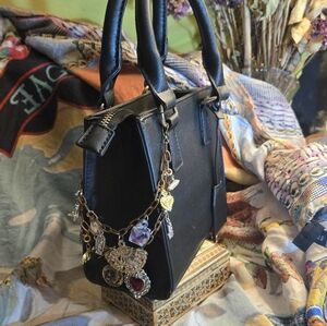 Chic Black Mini Bag with Gold Chain